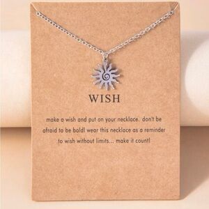 Silver Sun Charm Necklace